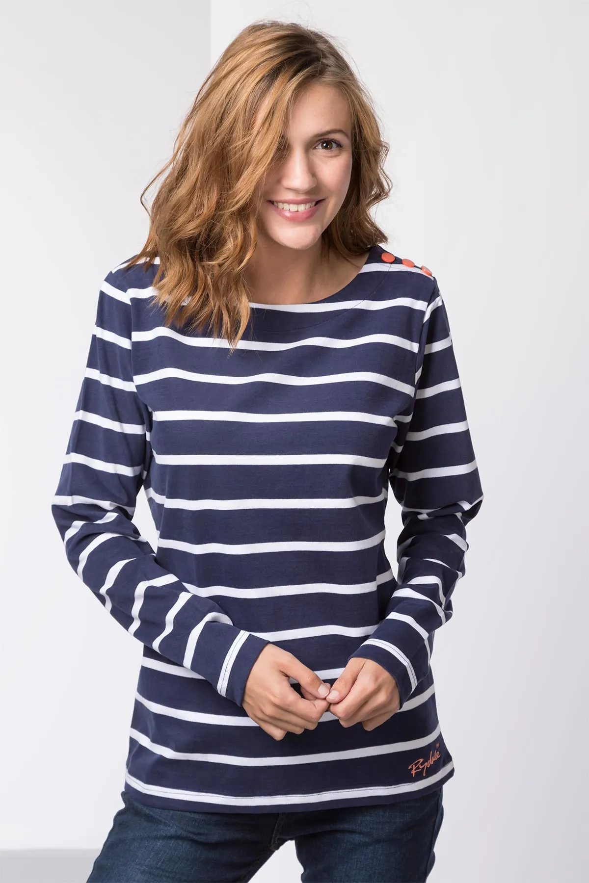 Ladies Striped Long Sleeve Top - Haxby