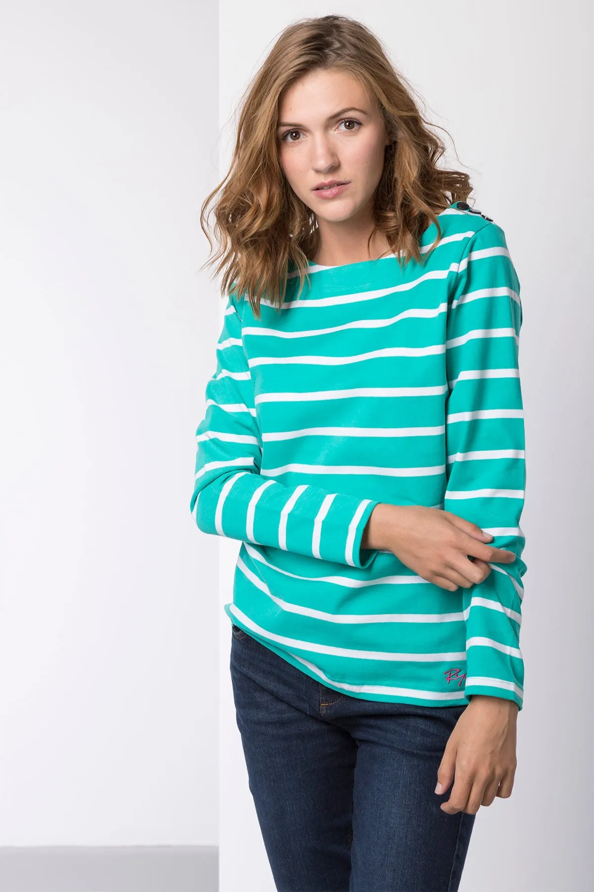 Ladies Striped Long Sleeve Top - Haxby