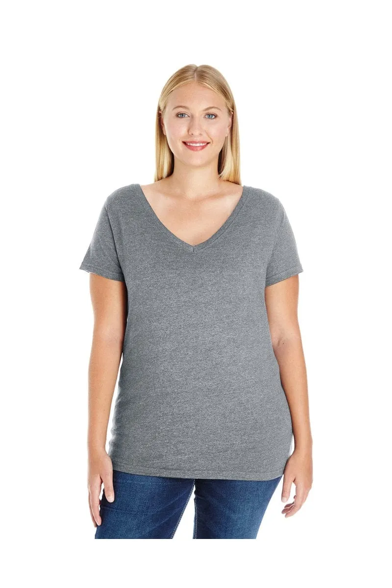 LAT 3807: Ladies' Curvy V-Neck Premium Jersey Wholesale T Shirt