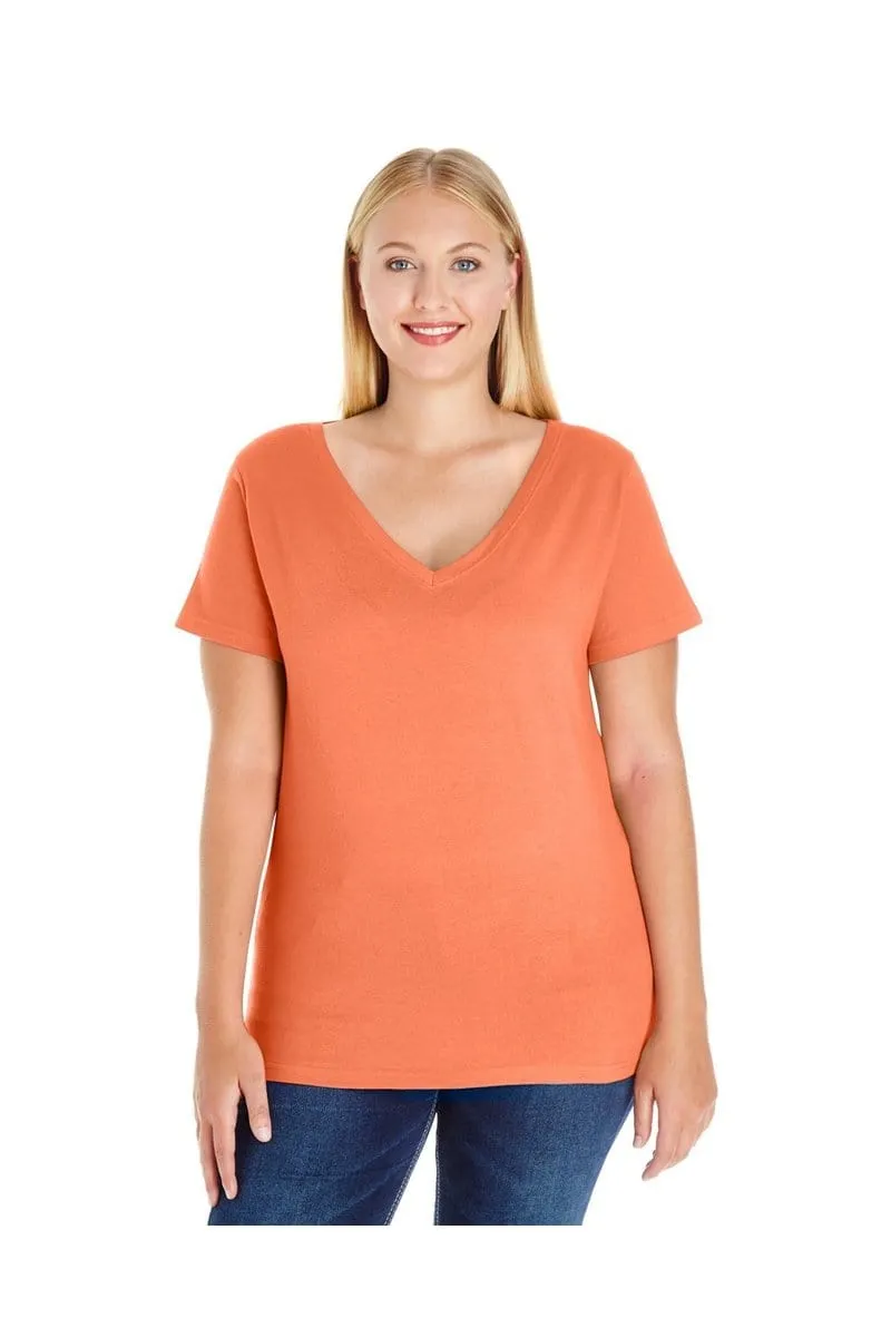 LAT 3807: Ladies' Curvy V-Neck Premium Jersey Wholesale T Shirt