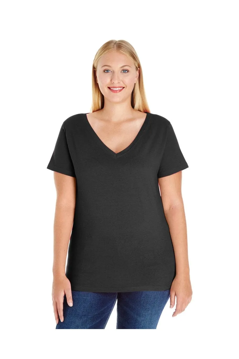 LAT 3807: Ladies' Curvy V-Neck Premium Jersey Wholesale T Shirt