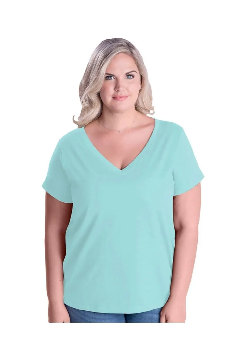 LAT 3807: Ladies' Curvy V-Neck Premium Jersey Wholesale T Shirt