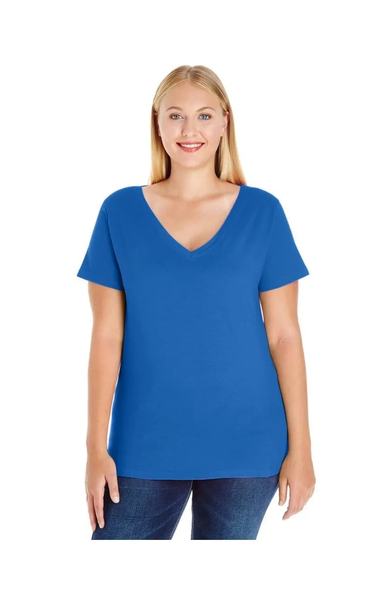 LAT 3807: Ladies' Curvy V-Neck Premium Jersey Wholesale T Shirt