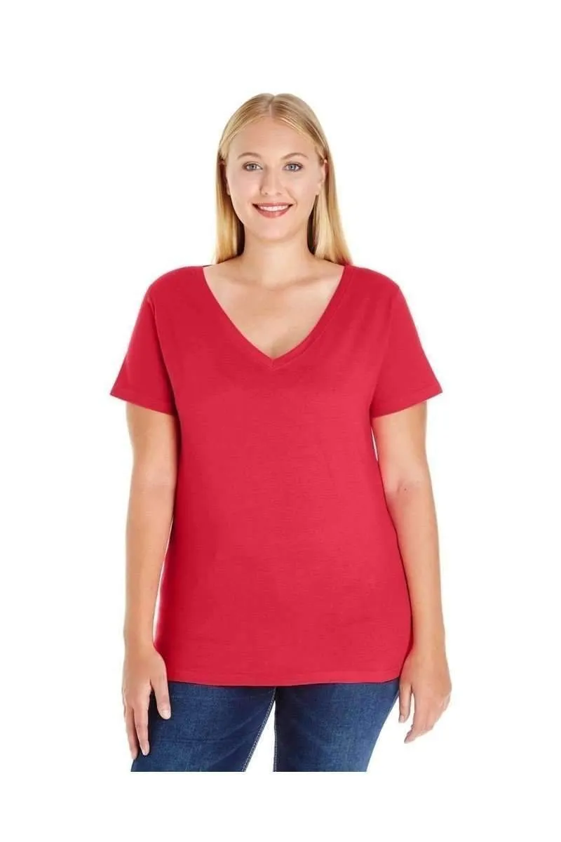 LAT 3807: Ladies' Curvy V-Neck Premium Jersey Wholesale T Shirt