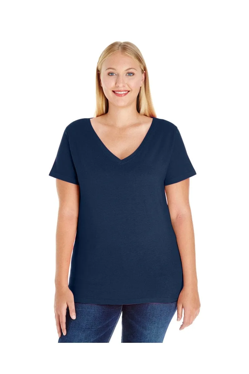 LAT 3807: Ladies' Curvy V-Neck Premium Jersey Wholesale T Shirt