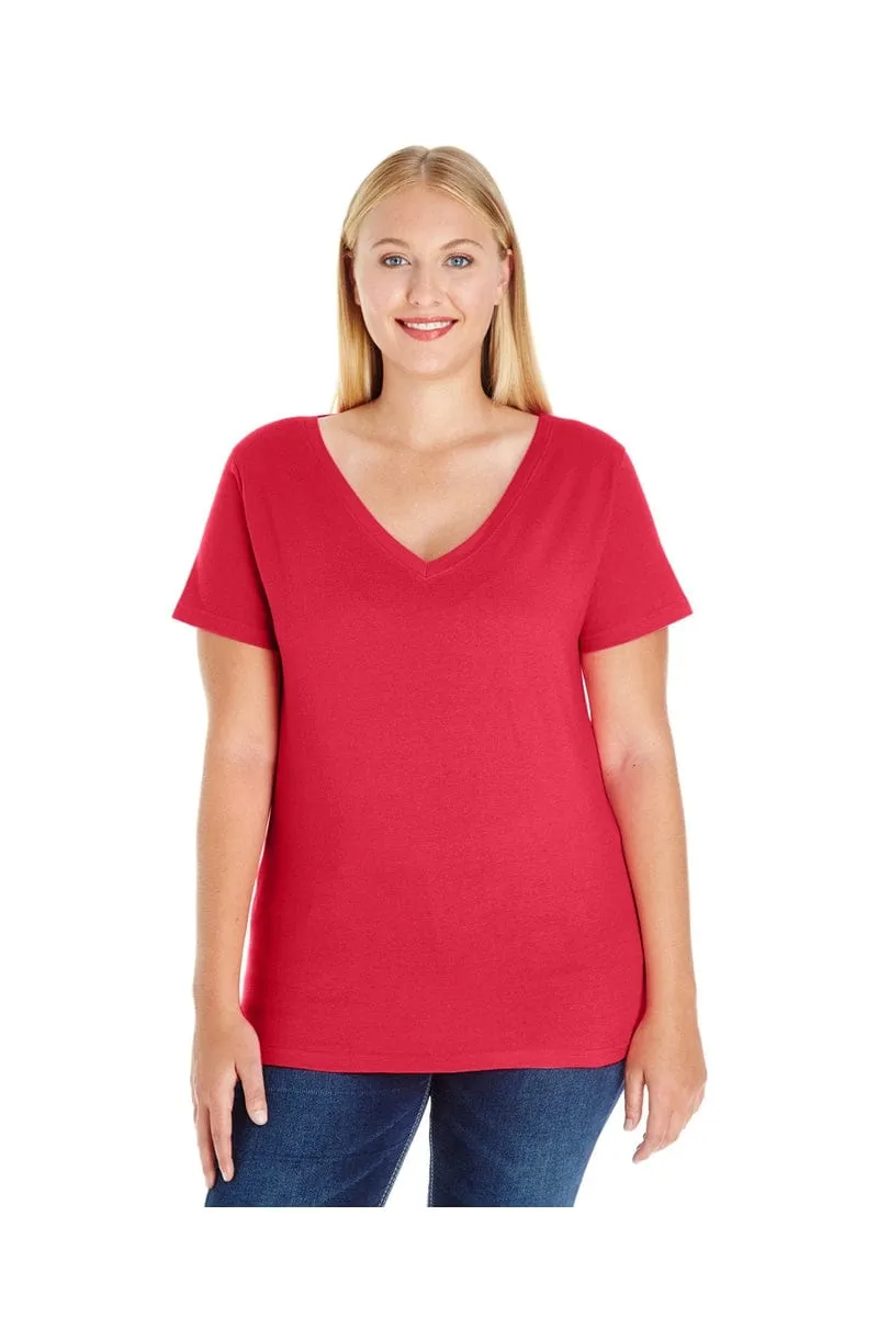 LAT 3807: Ladies' Curvy V-Neck Premium Jersey Wholesale T Shirt