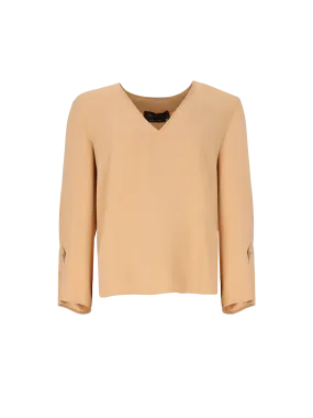 long-sleeve v-neck top