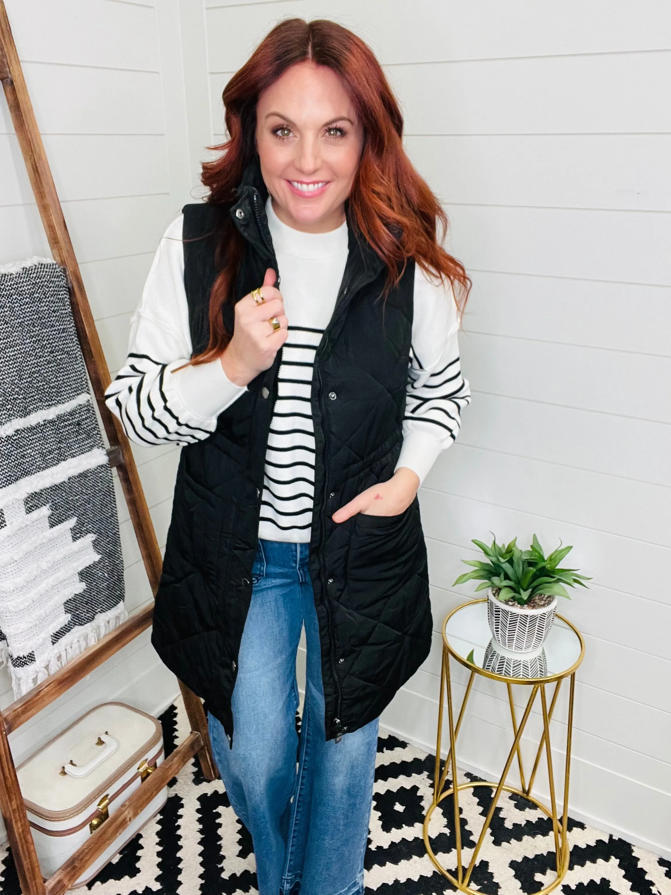 Love Lindsey Quilted Long Puffer Vest