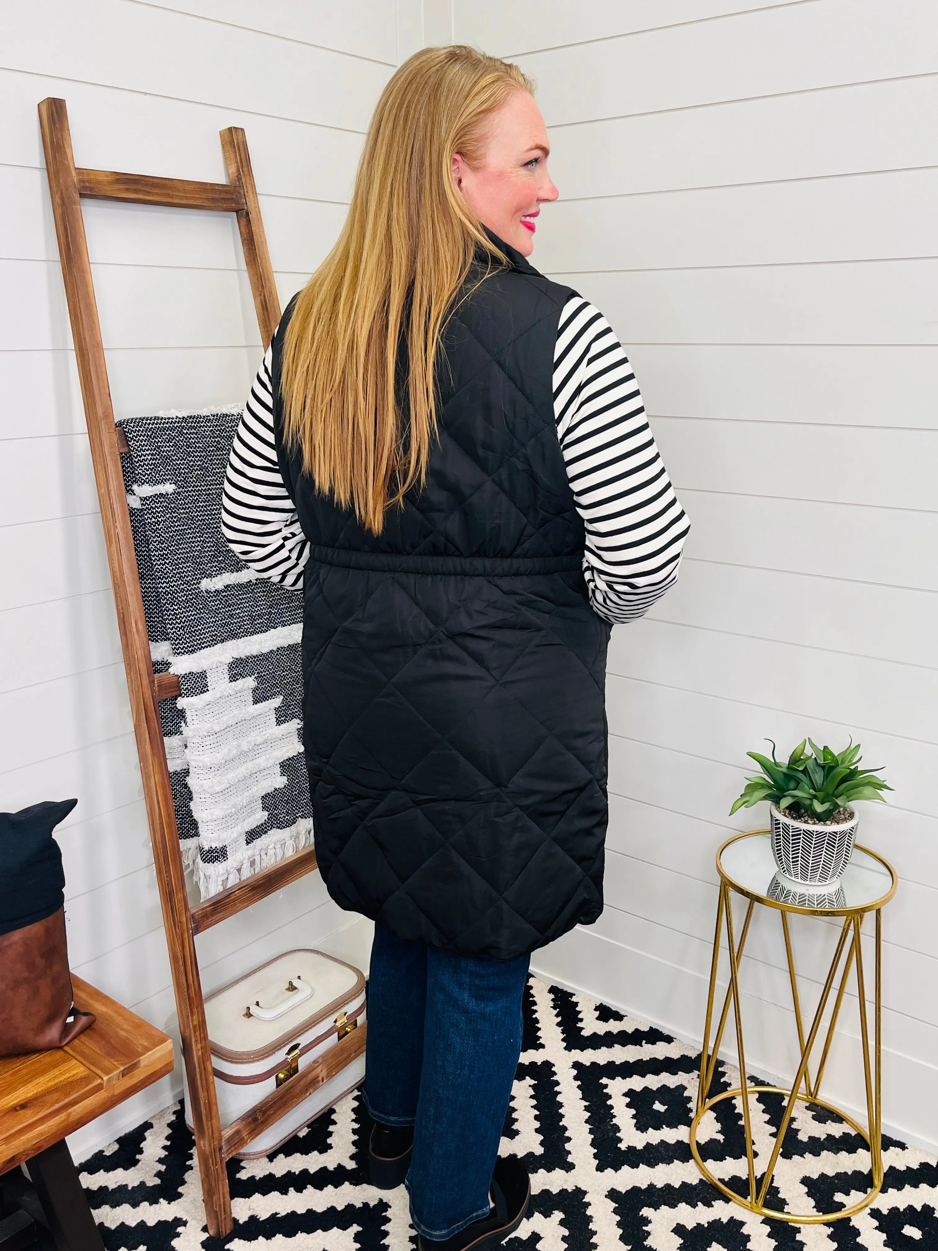 Love Lindsey Quilted Long Puffer Vest