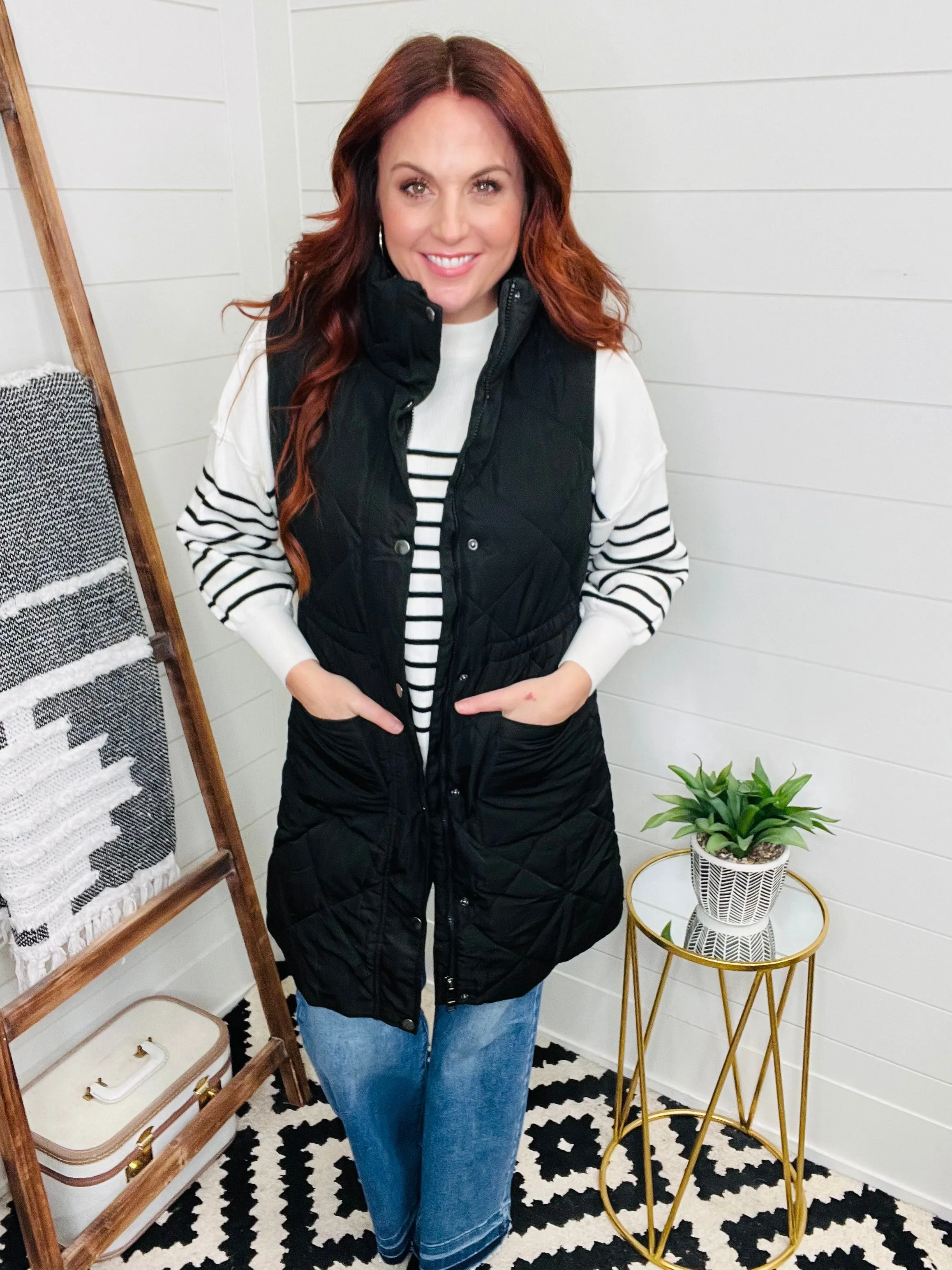 Love Lindsey Quilted Long Puffer Vest