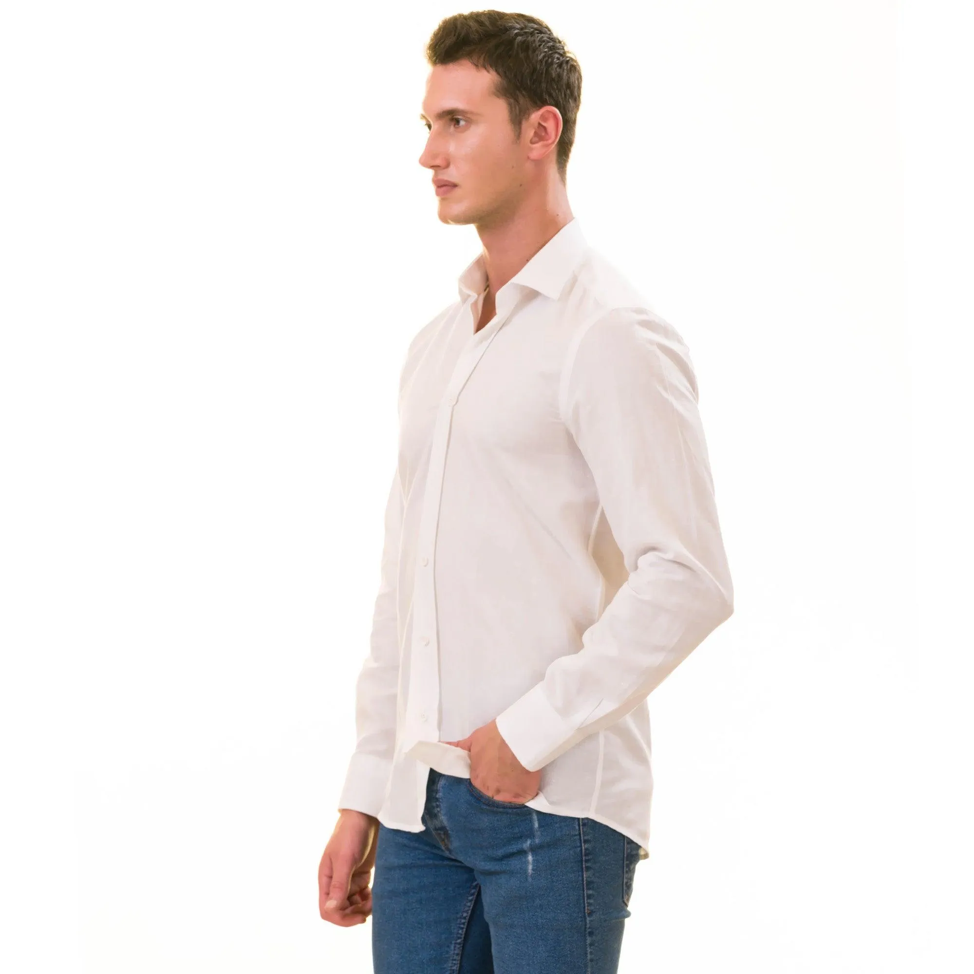 Luxury White Linen Shirt - European Tailor Fit