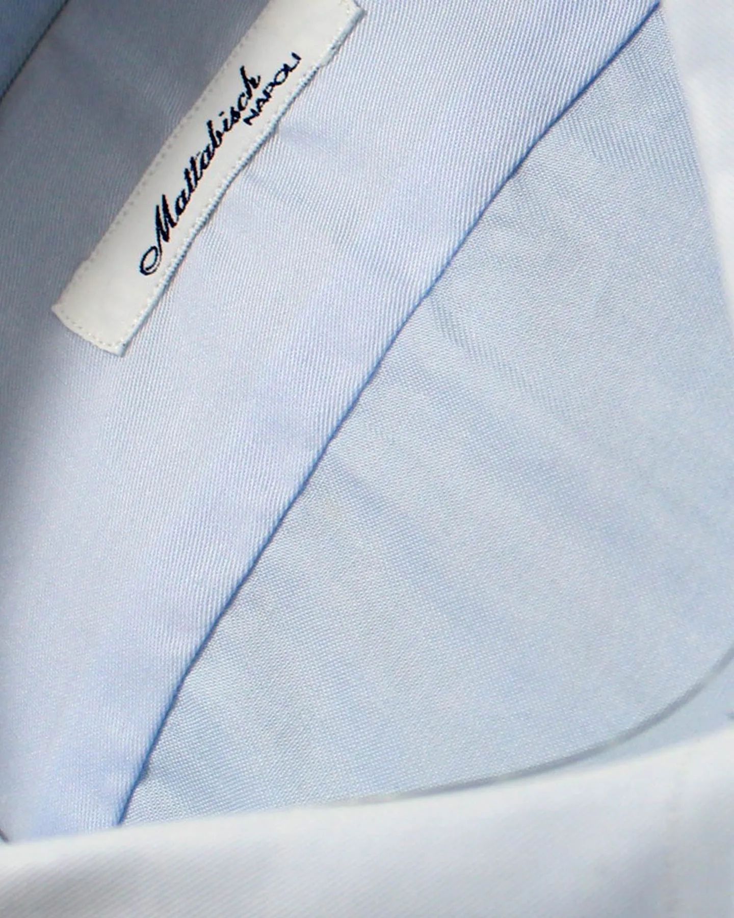 Mattabisch Dress Shirt Solid Blue - Sartorial 44 - 17 1/2