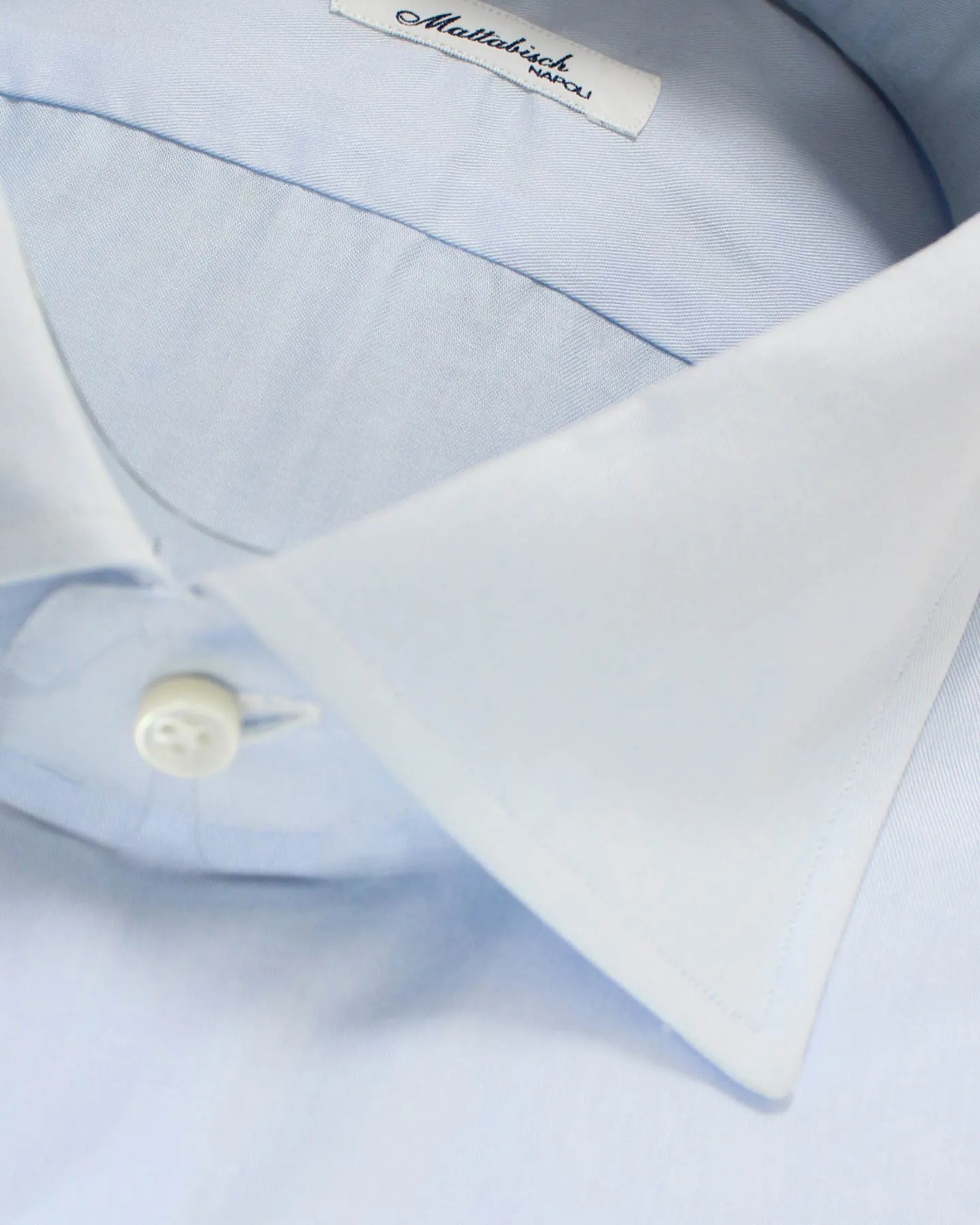 Mattabisch Dress Shirt Solid Blue - Sartorial 44 - 17 1/2