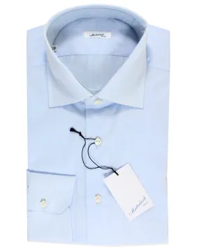 Mattabisch Dress Shirt Solid Blue - Sartorial 44 - 17 1/2