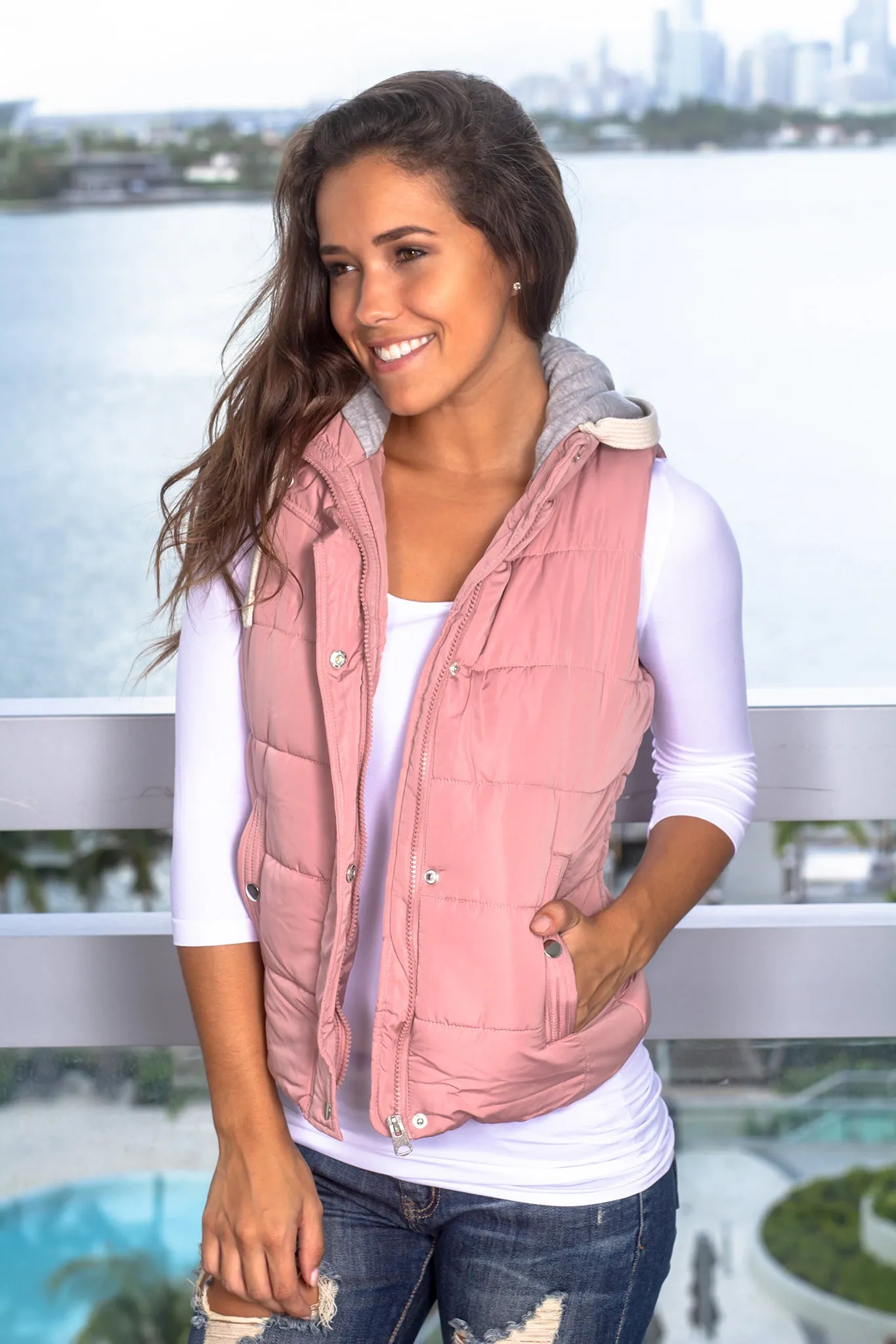 Mauve Puffer Vest