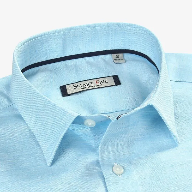 Men Dress Shirts 51% Cotton 49% Linen Shirts Long Sleeve Casual Shirts