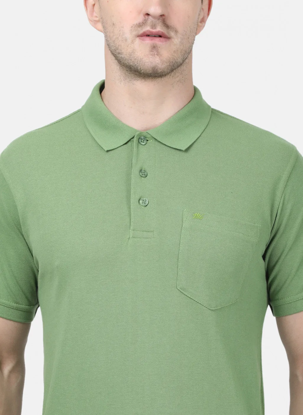 Mens Green Plain T-Shirts