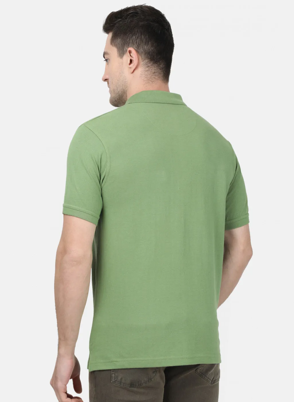 Mens Green Plain T-Shirts