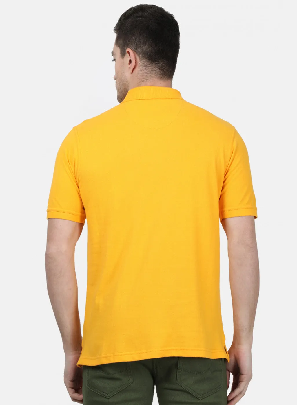 Mens Mustard Plain T-Shirts