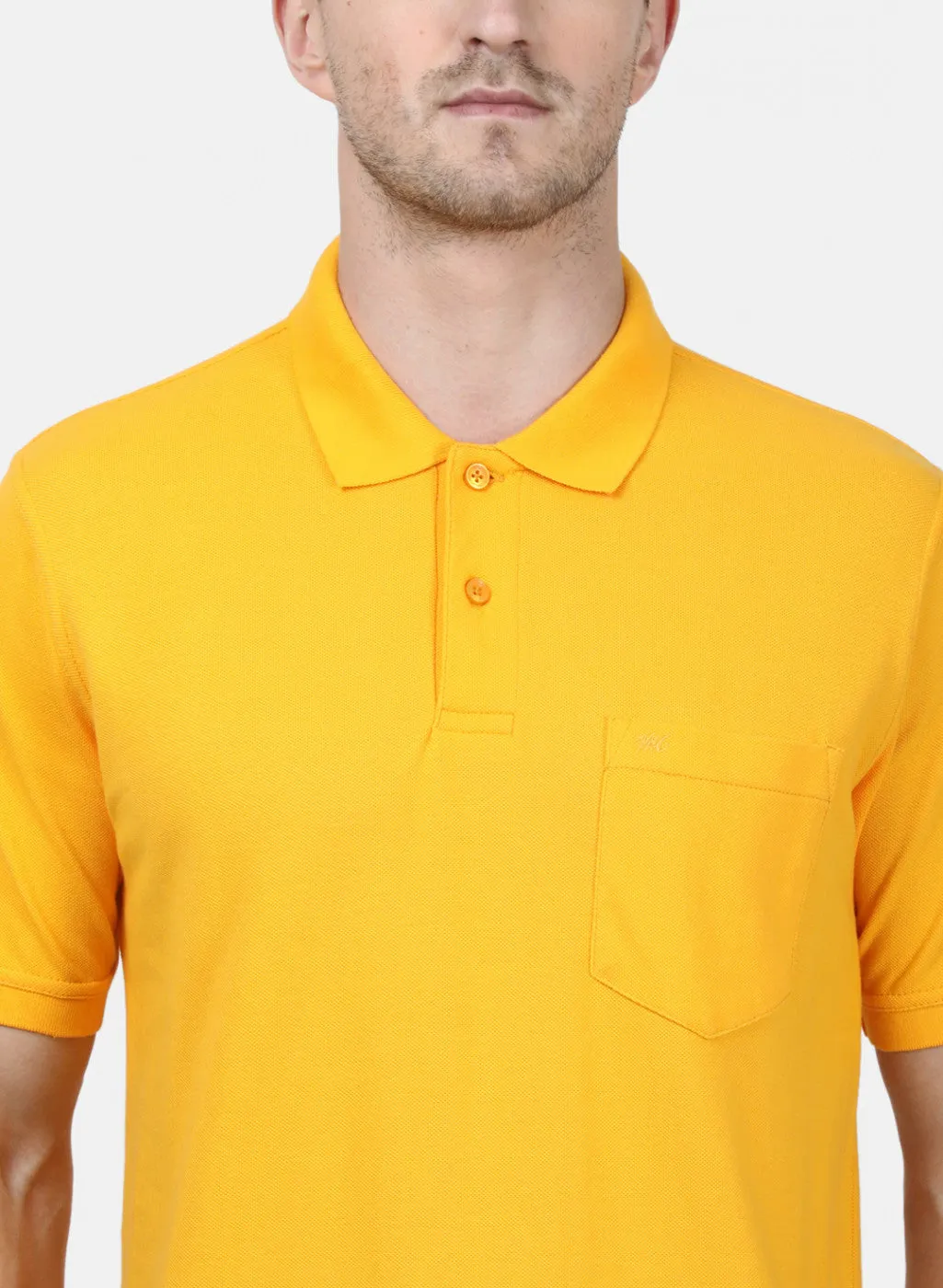 Mens Mustard Plain T-Shirts