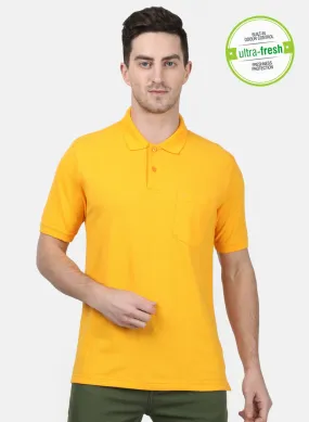 Mens Mustard Plain T-Shirts