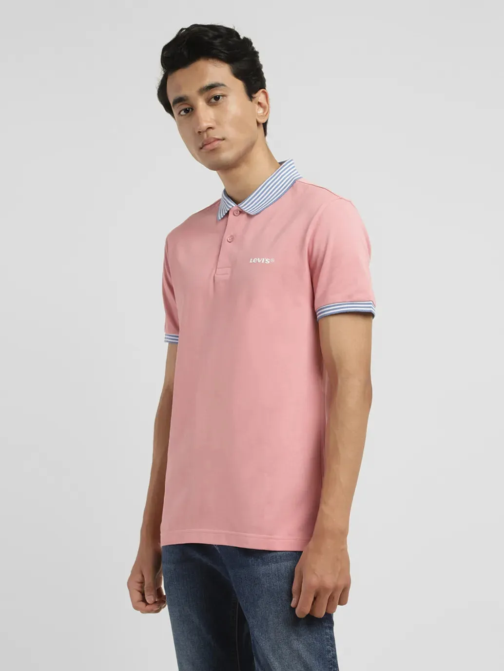 Men's Solid Slim Fit Polo T-shirt