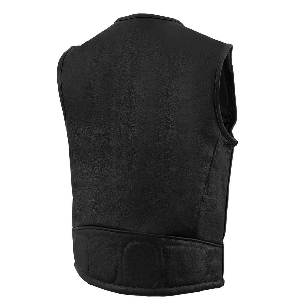 Milwaukee Leather MLM3550 Men's Black Zipper Front Long Length Leather Vest