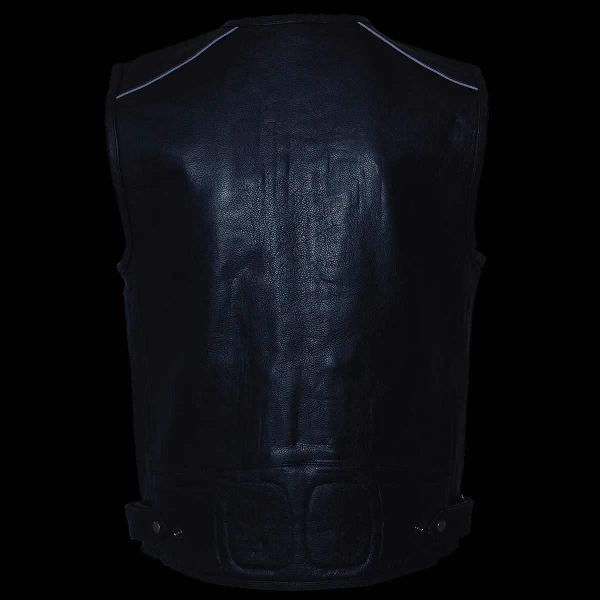 Milwaukee Leather MLM3580 Men's Black ‘Super Utility-Multi Pocket Vest’ Motorcycle Biker Leather Vest