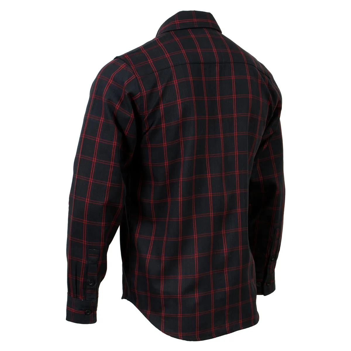 Milwaukee Leather MNG11665 Men's Black and Red Long Sleeve Cotton Flannel Shirt