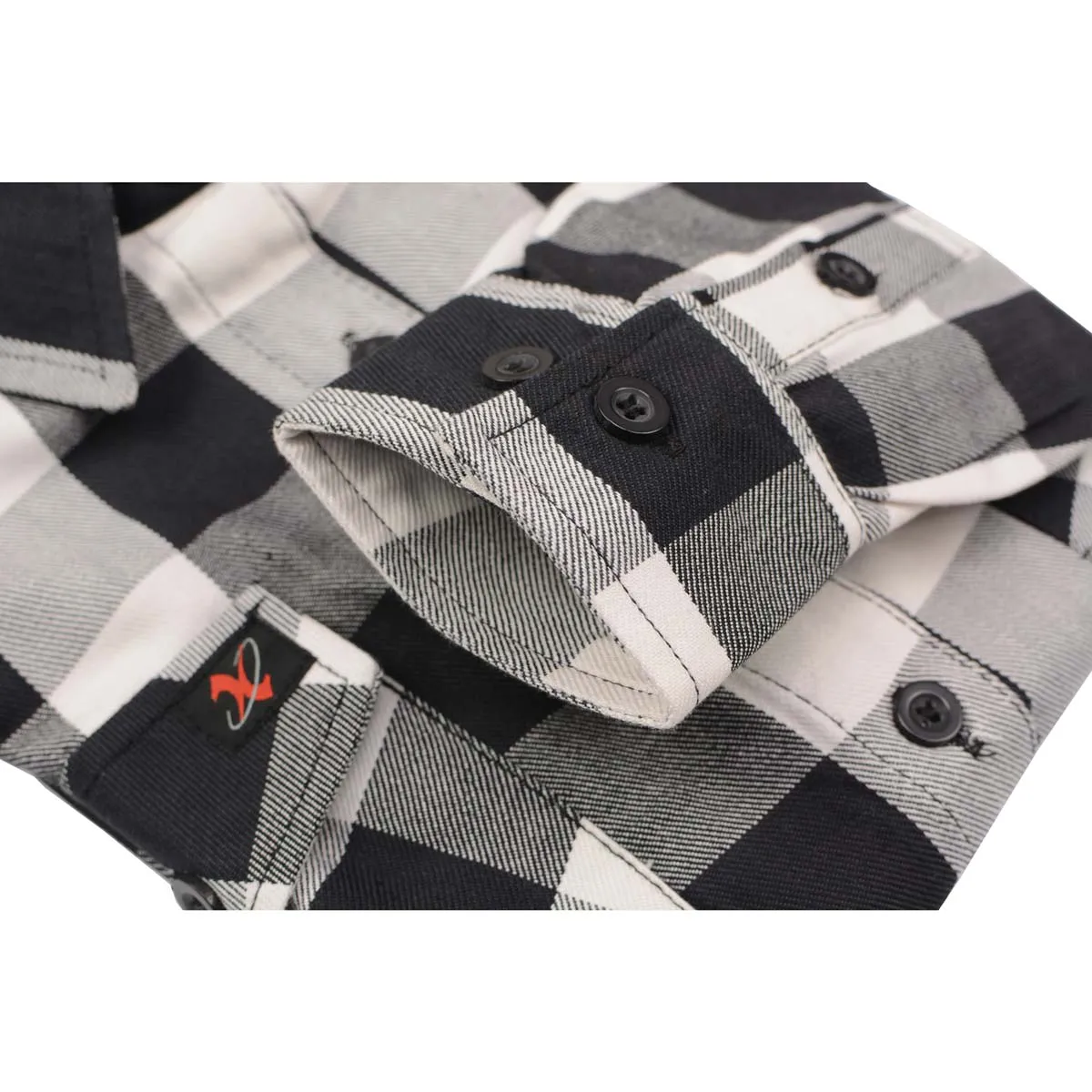 Milwaukee Leather MNG21633 Women's Casual Black and White Long Sleeve Cotton Flannel Shirt