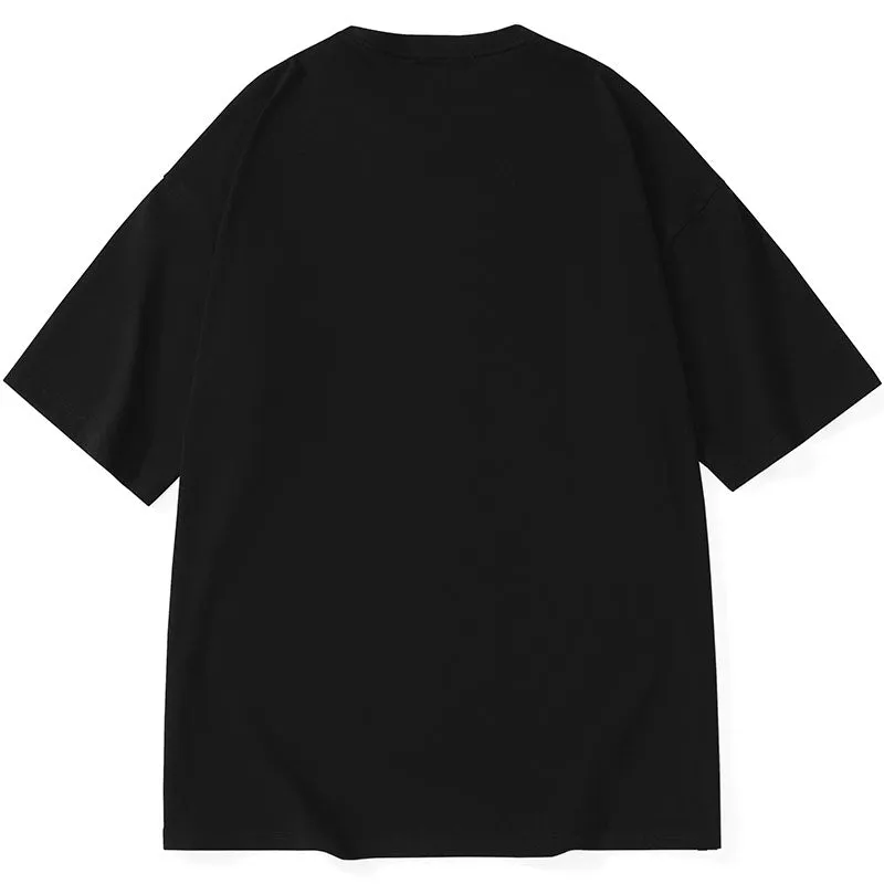 Minimalist Logo Print Cotton Plain T-Shirt