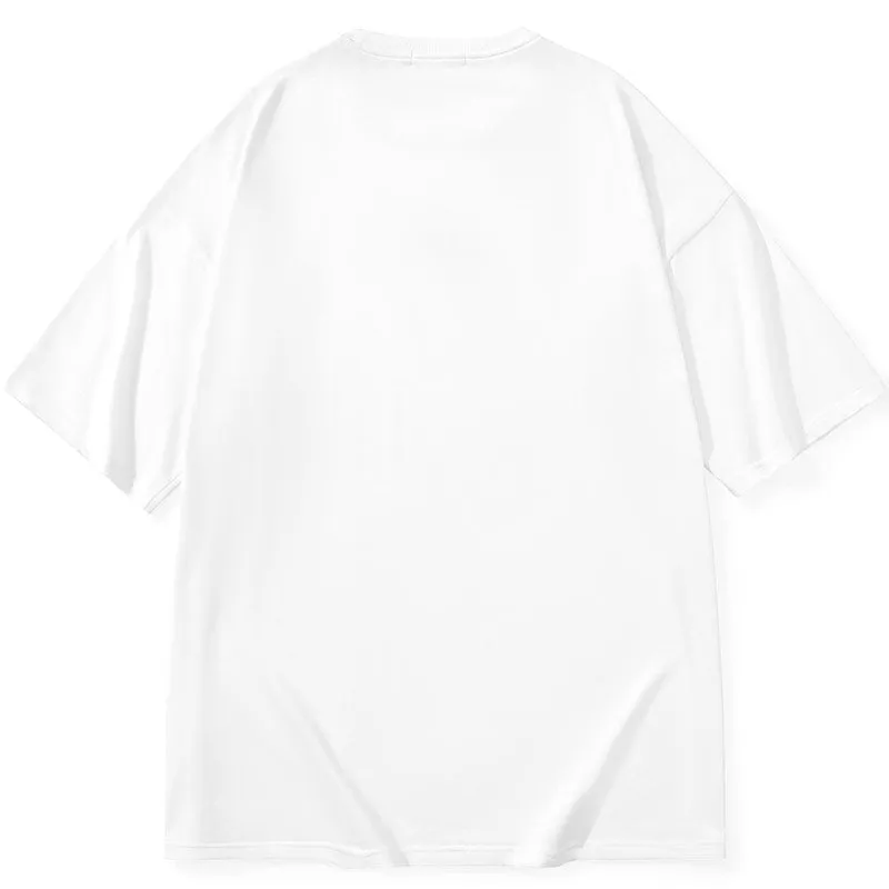 Minimalist Logo Print Cotton Plain T-Shirt