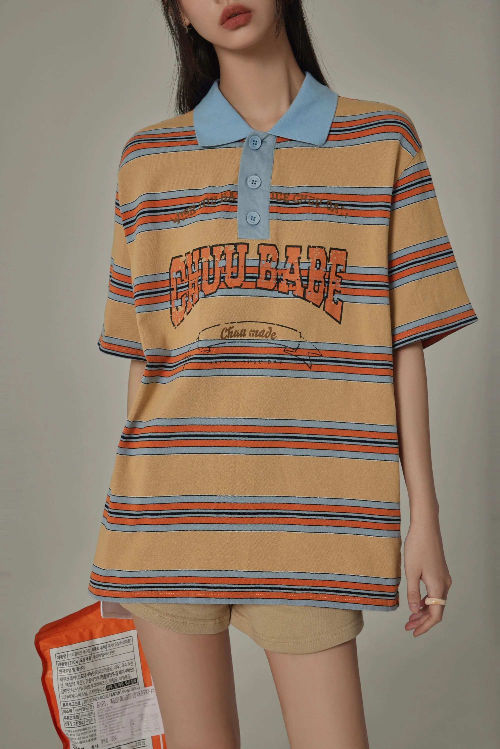 Multi-Color Chuu Babe Striped T-Shirt