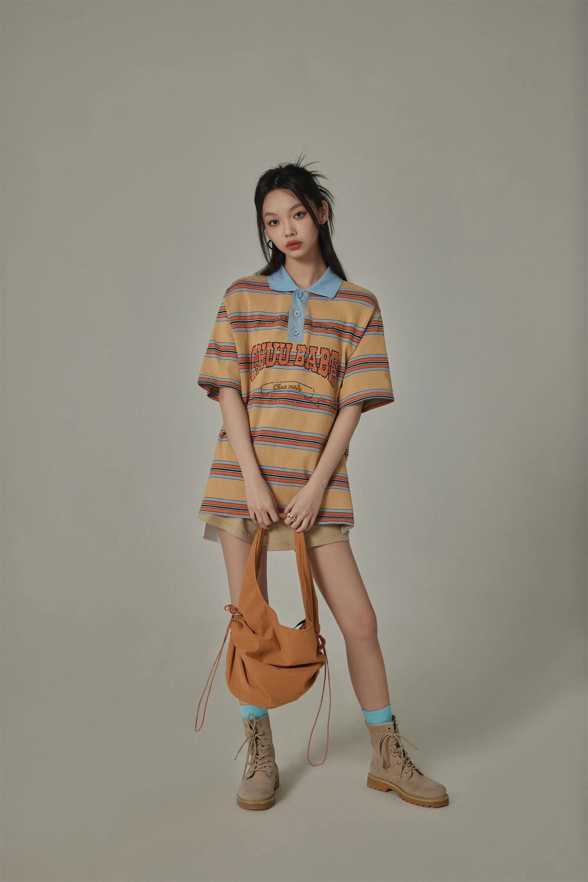 Multi-Color Chuu Babe Striped T-Shirt