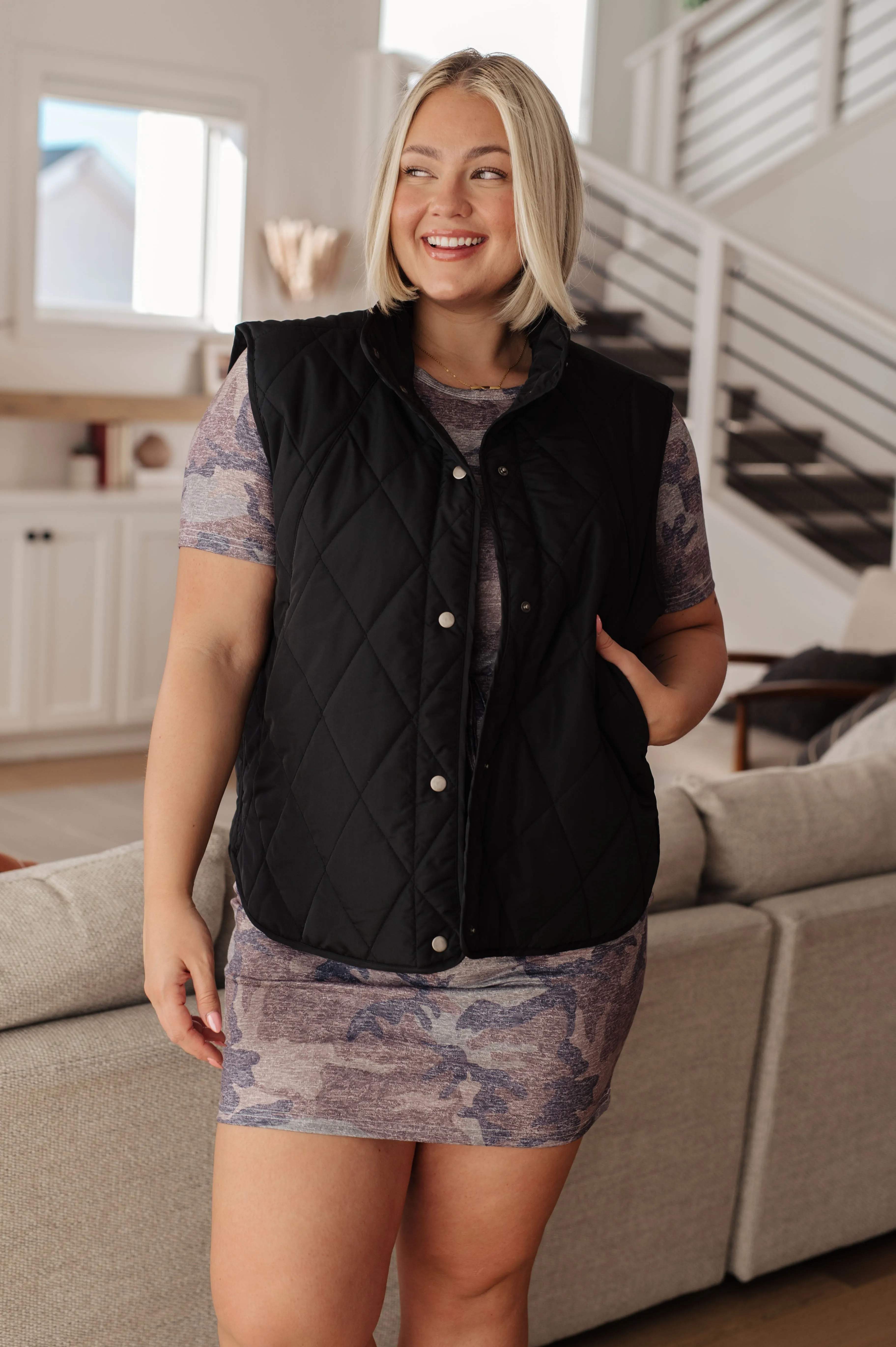 Neither Here Nor There Puffer Vest in Black - Haptics