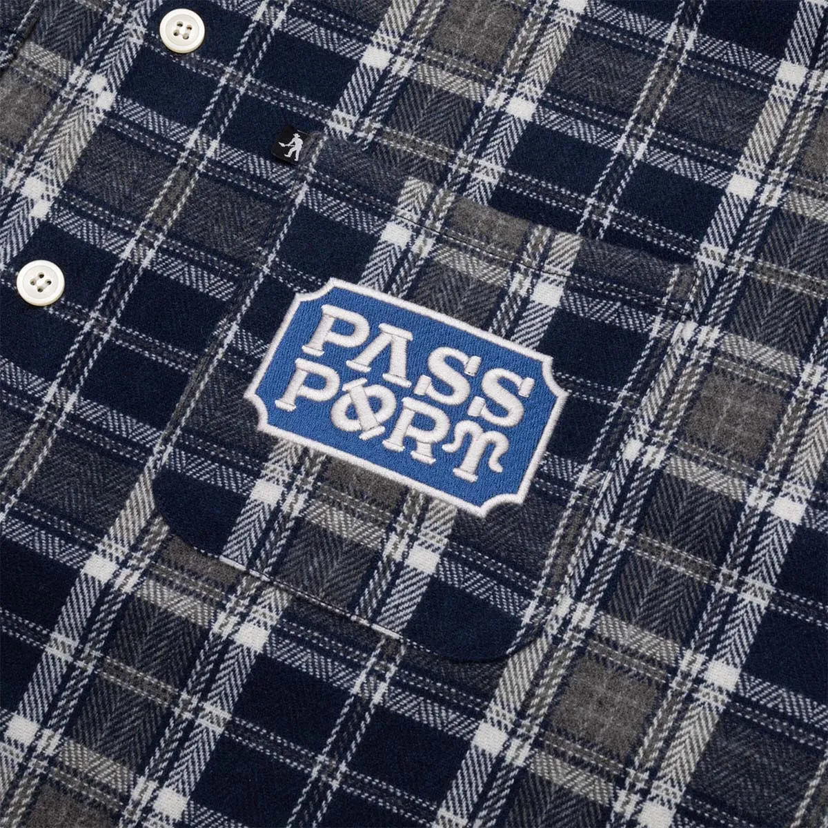 Pass~Port - Yearbook Logo Workers Flannel Navy