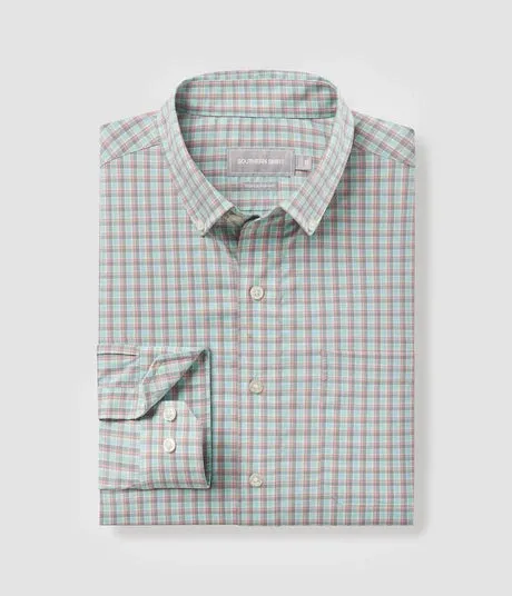 Peachtree Plaid Performance LS Button Down Dress Shirt