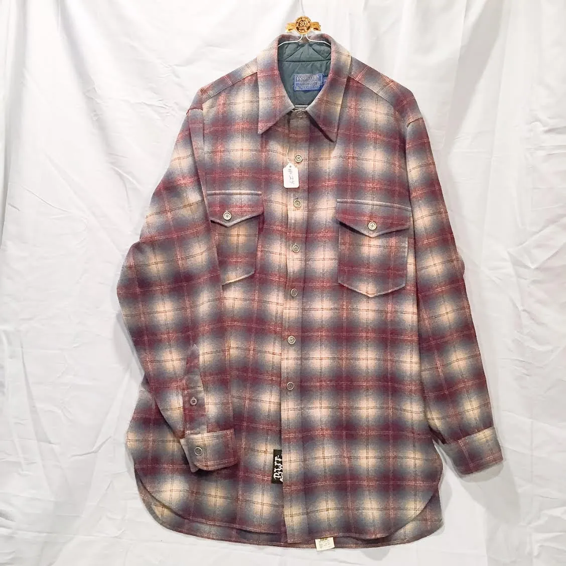 Pendleton Shirt Vintage Silver and Brass Buttons