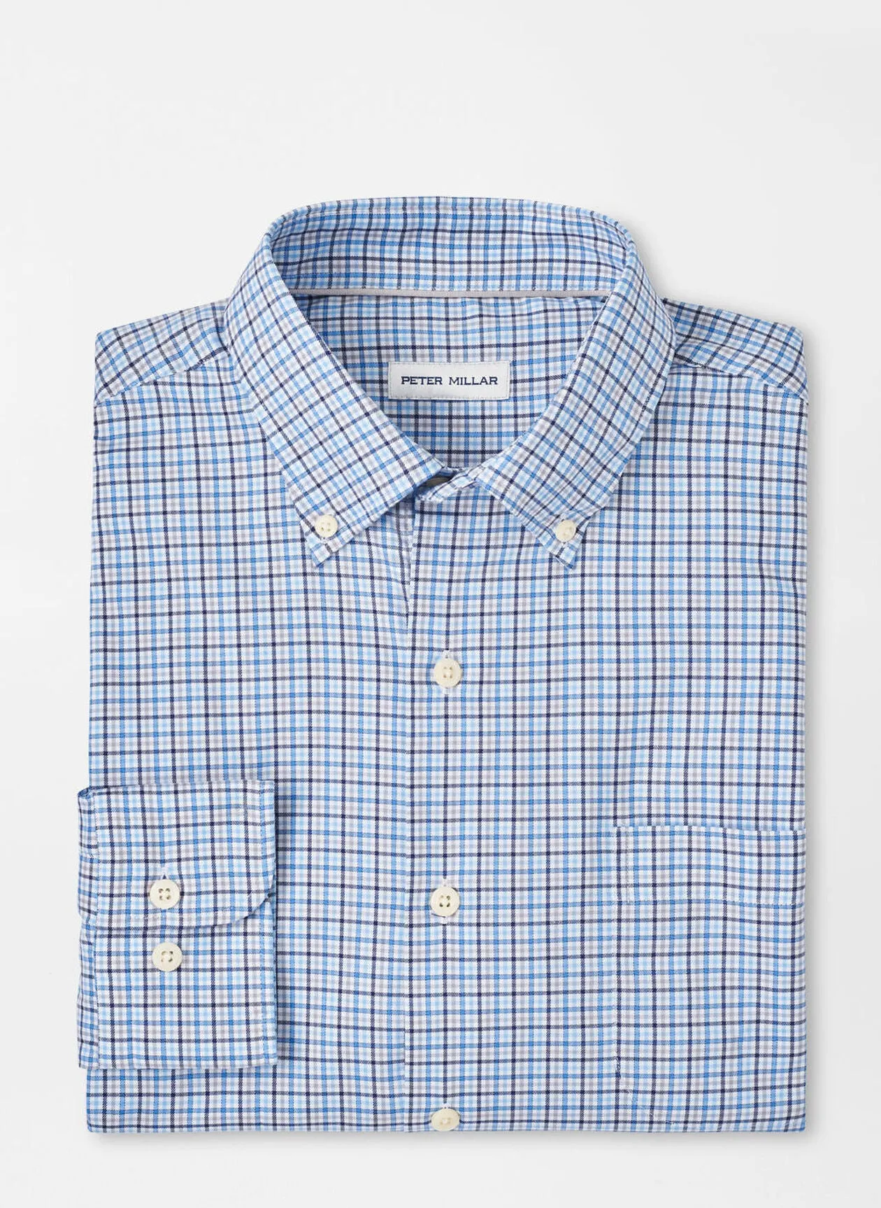 Peter Millar Albert Crown Lite Cotton-Stretch Sport Shirt In Galaxy