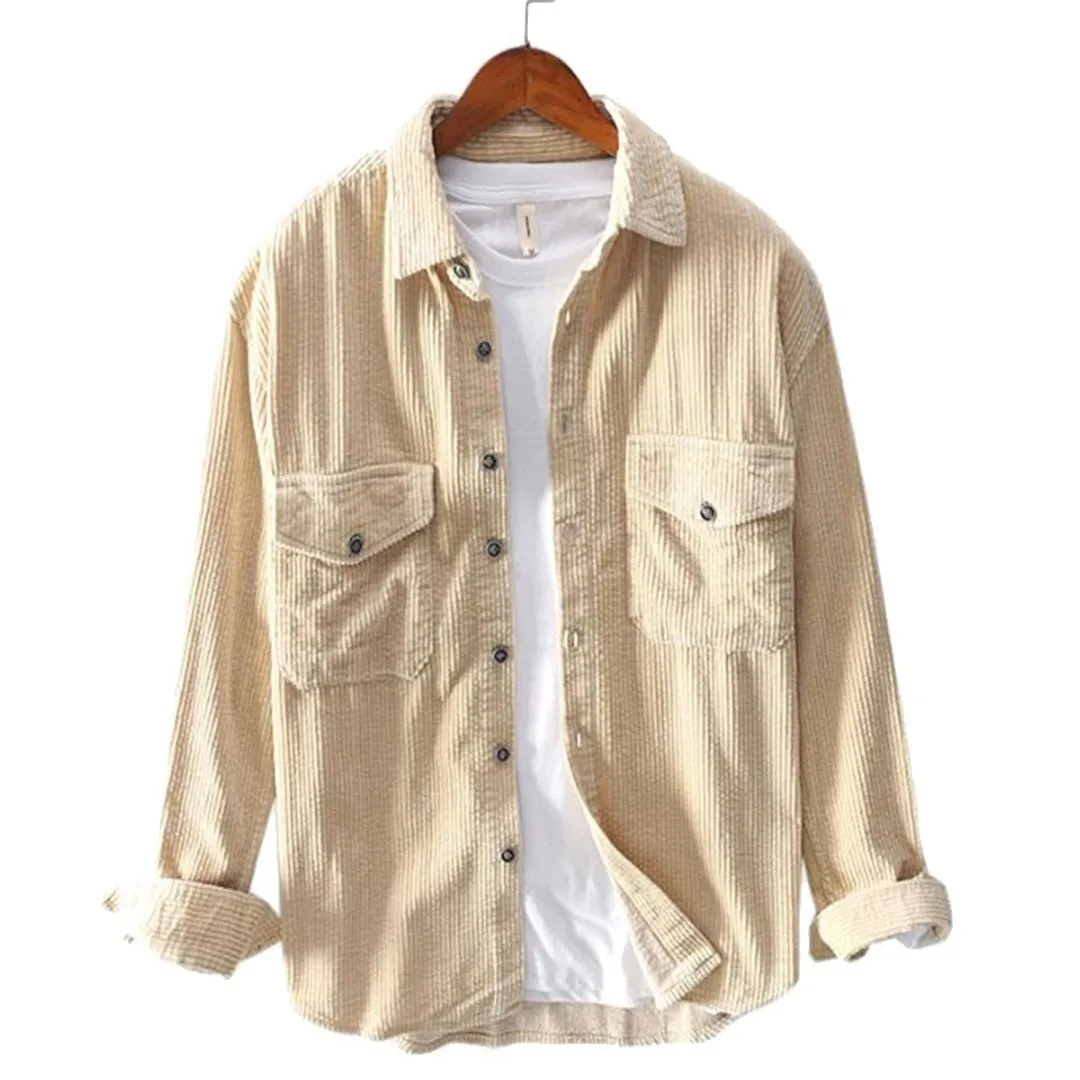 Pologize™ Loose Corduroy Button-Down Shirt