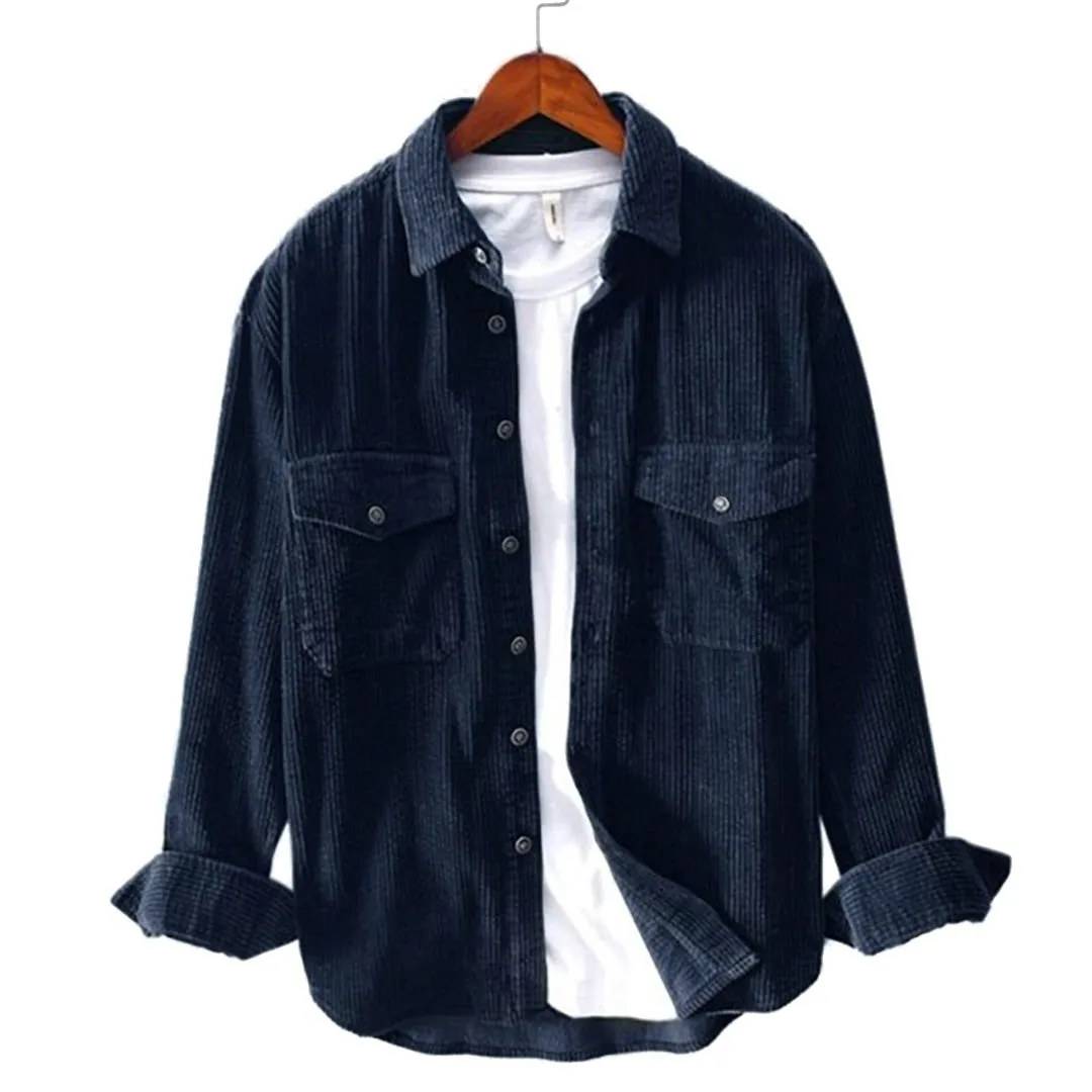 Pologize™ Loose Corduroy Button-Down Shirt