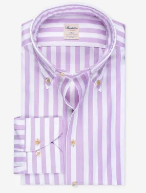 Purple Barstripe Fitted Body Shirt