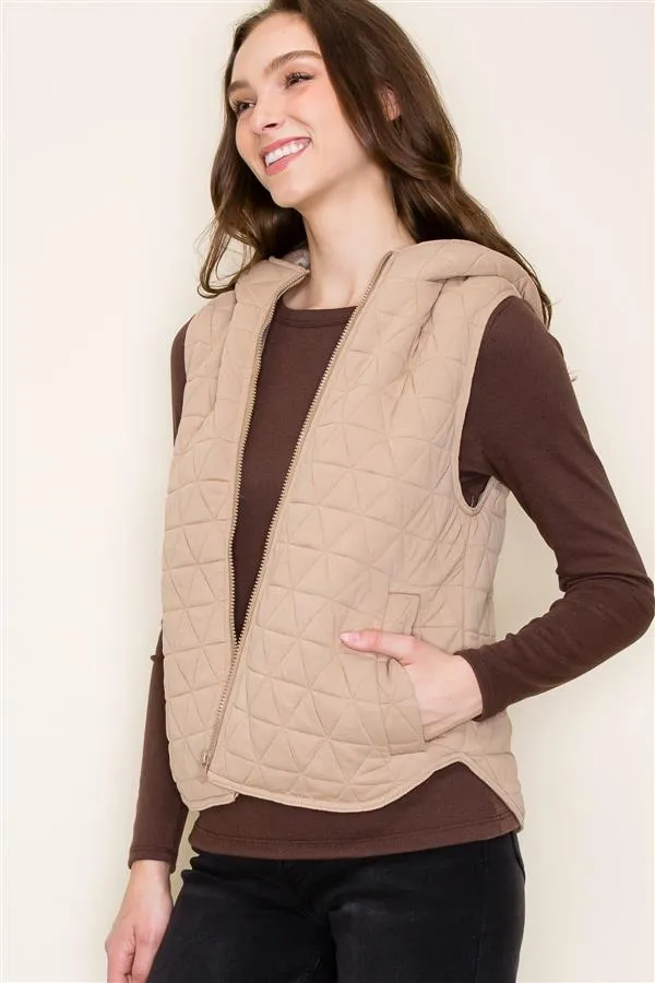 Quilted Hooded Vests - 3 Colors!