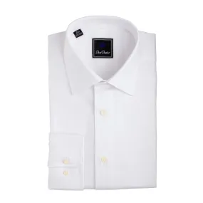 Royal Oxford Barrel Cuff Regular Fit Dress Shirt in White by David Donahue