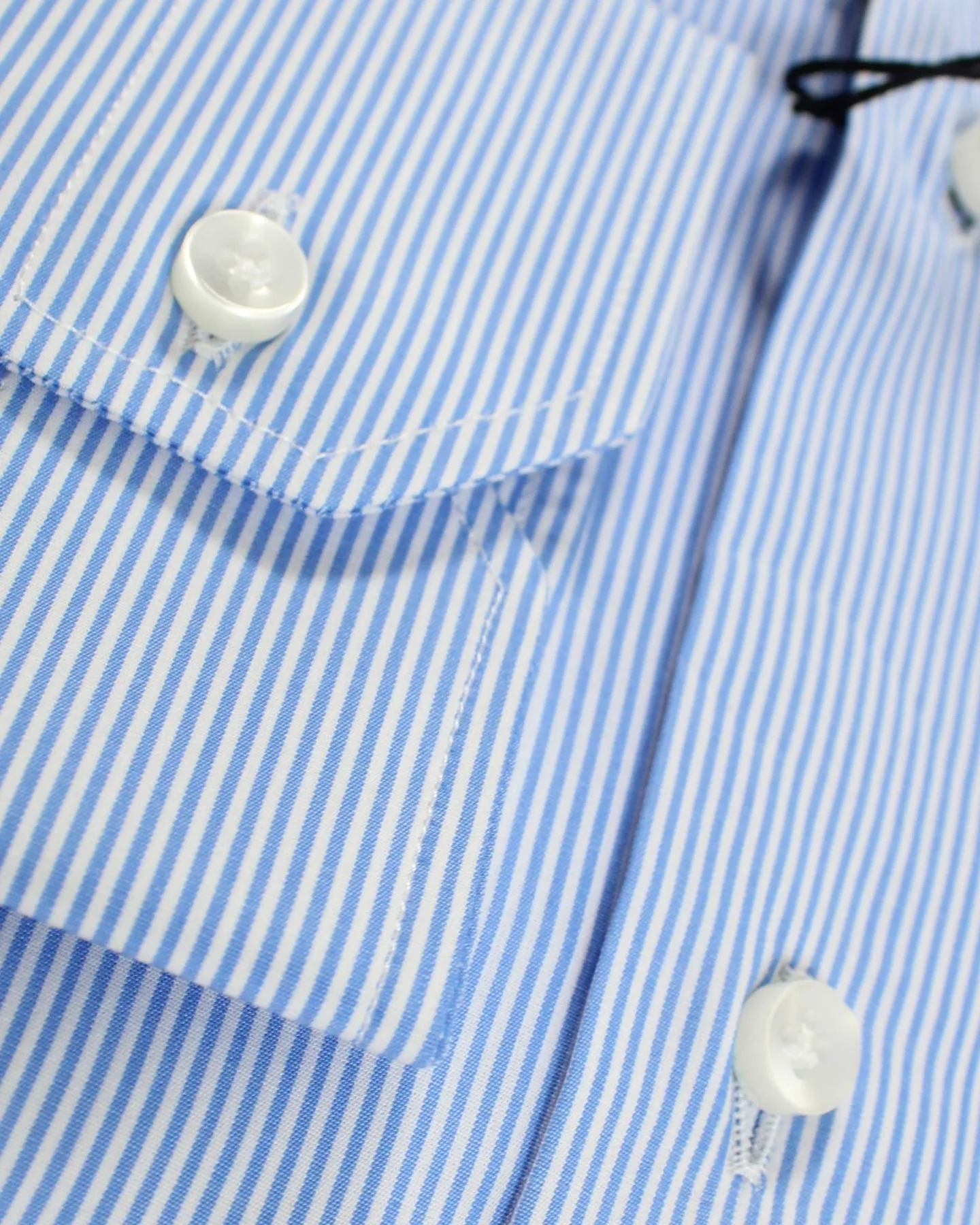 Sartorio Dress Shirt White Blue Stripes 41 - 16 Slim Fit