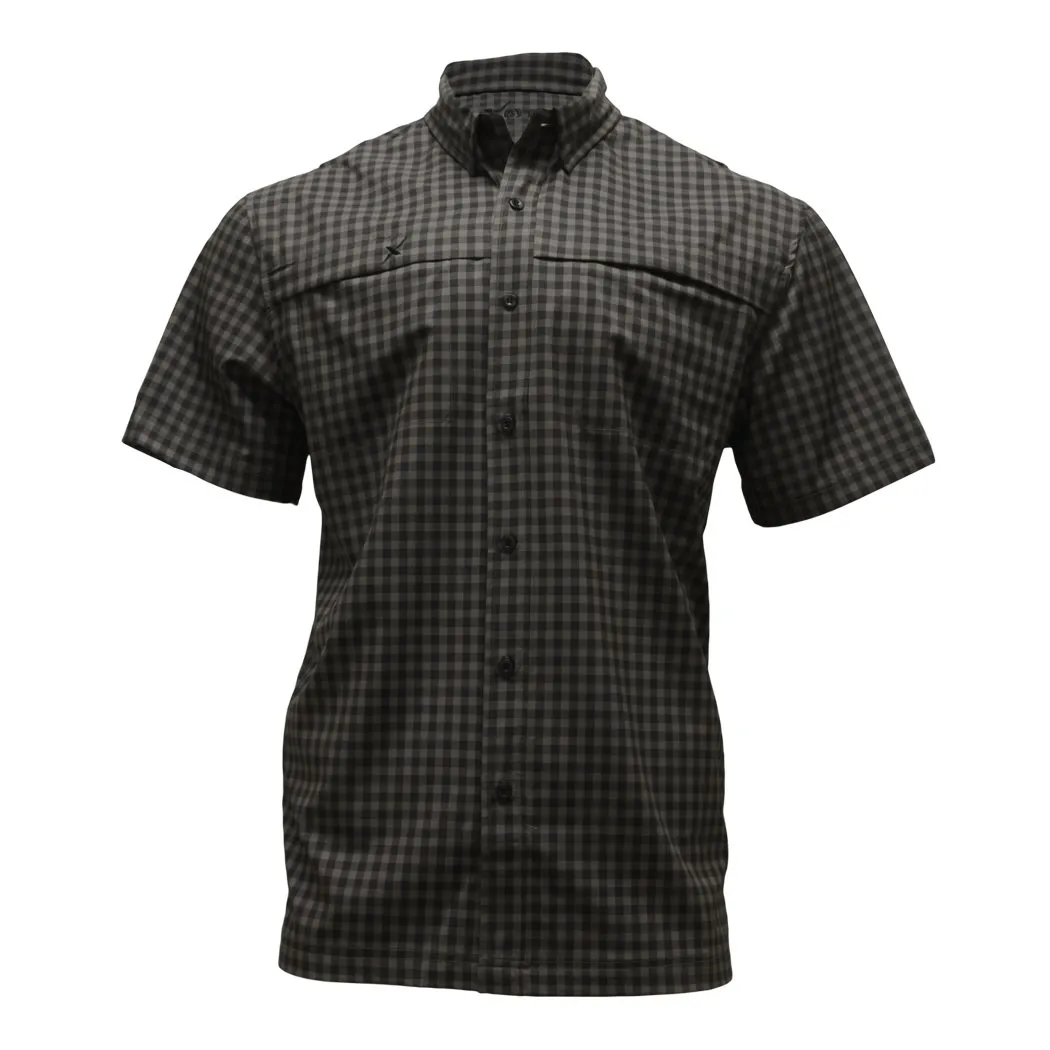 Short Sleeve Patterned Lifestyle Button Down w/ REPEL-X