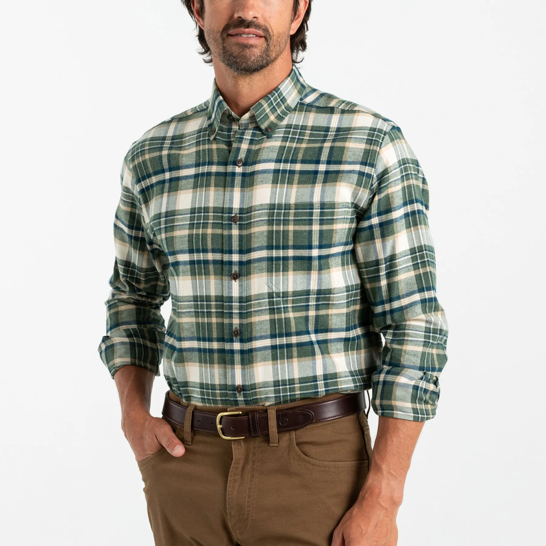 Stoker Plaid Cotton Flannel Sport Shirt  