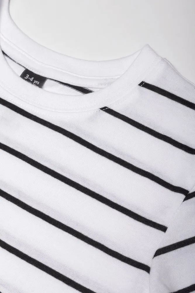 Stripe Short Sleeve T-Shirt Black And White