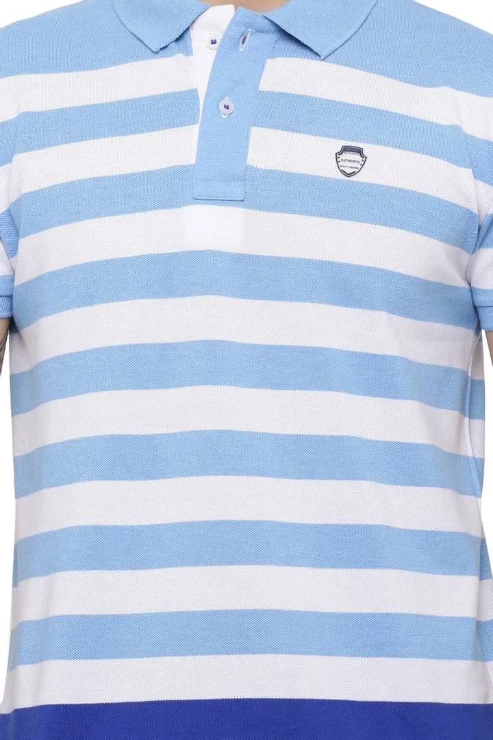 Striped Men Polo Neck  T-Shirt