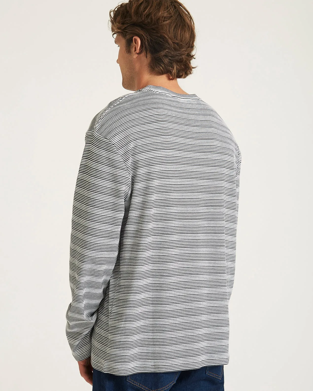 Striped Waffle Relaxed LS Tee